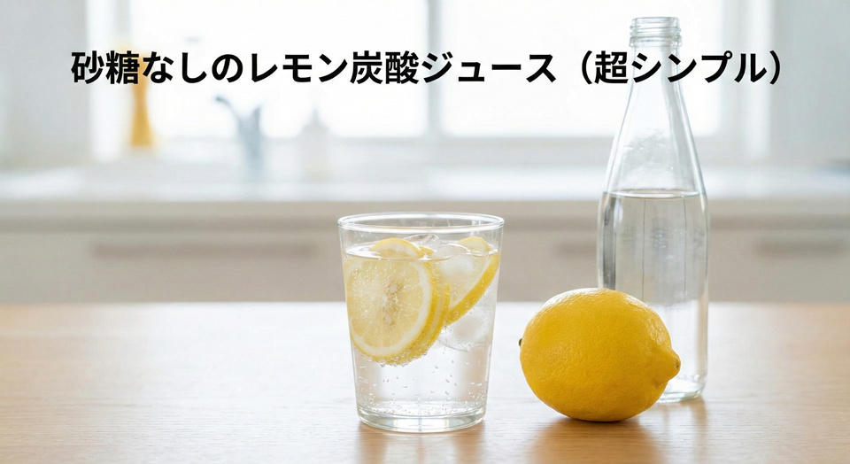 砂糖なしのレモン炭酸ジュース