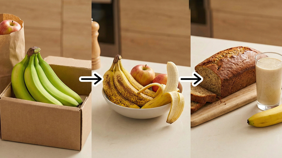 青いバナナ追熟