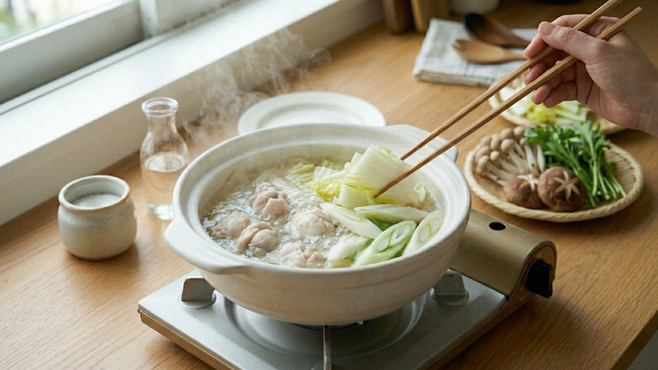 レモン鍋、野菜を入れる