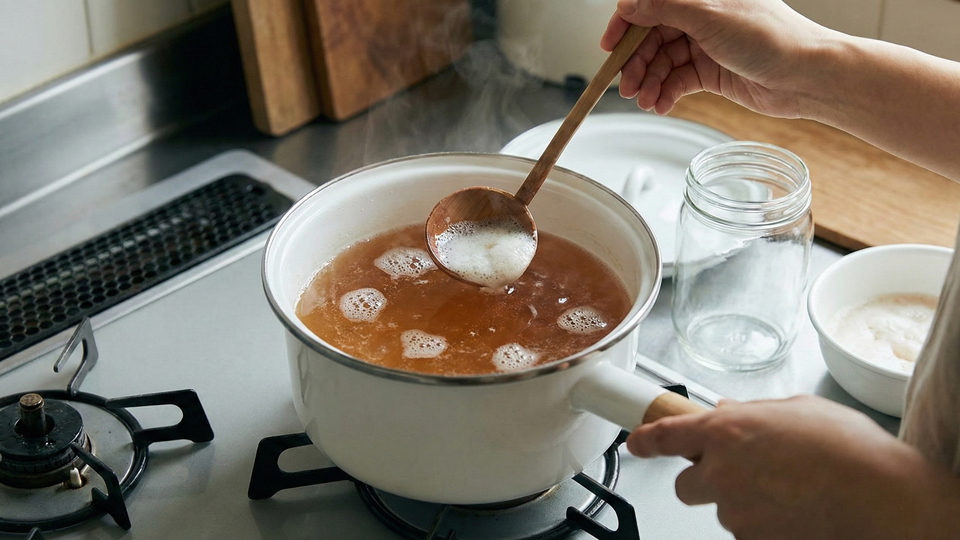 梅シロップ 煮沸 煮る