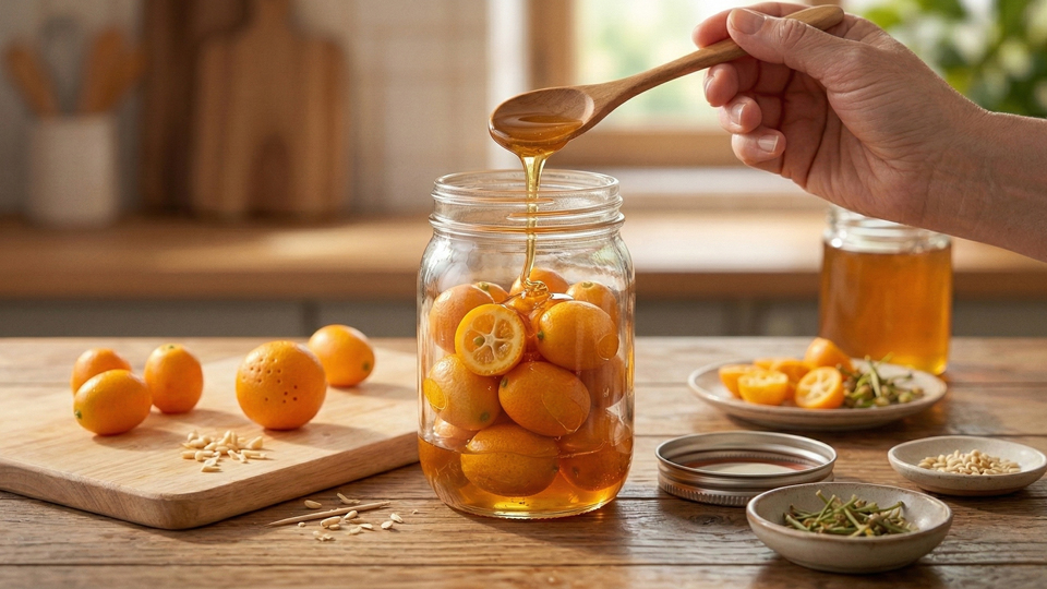 金柑入りの蜂蜜