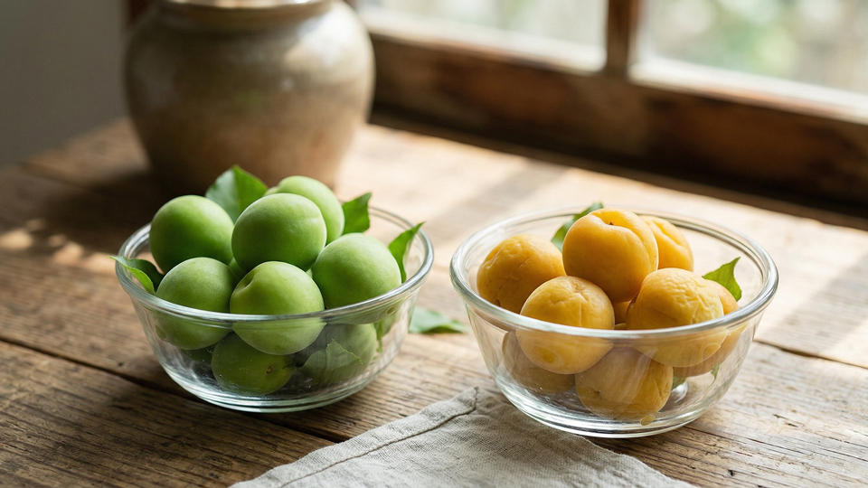 完熟梅と青梅の栄養素の違い