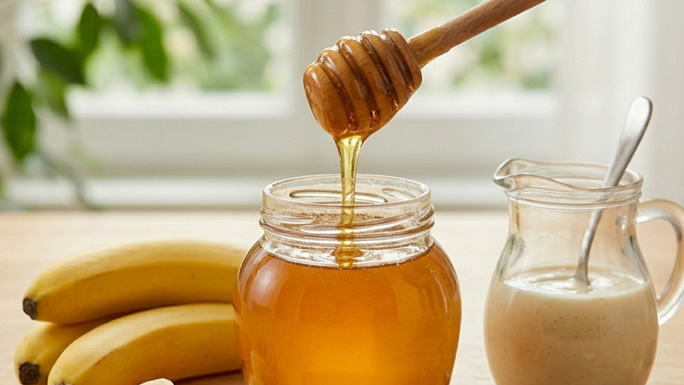 バナナスムージー、はちみつ