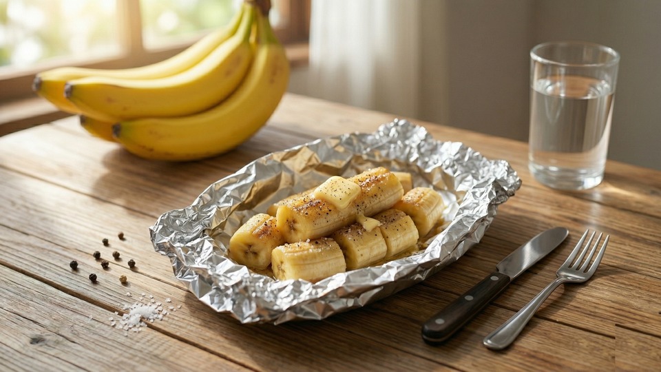バナナ ホイル焼き