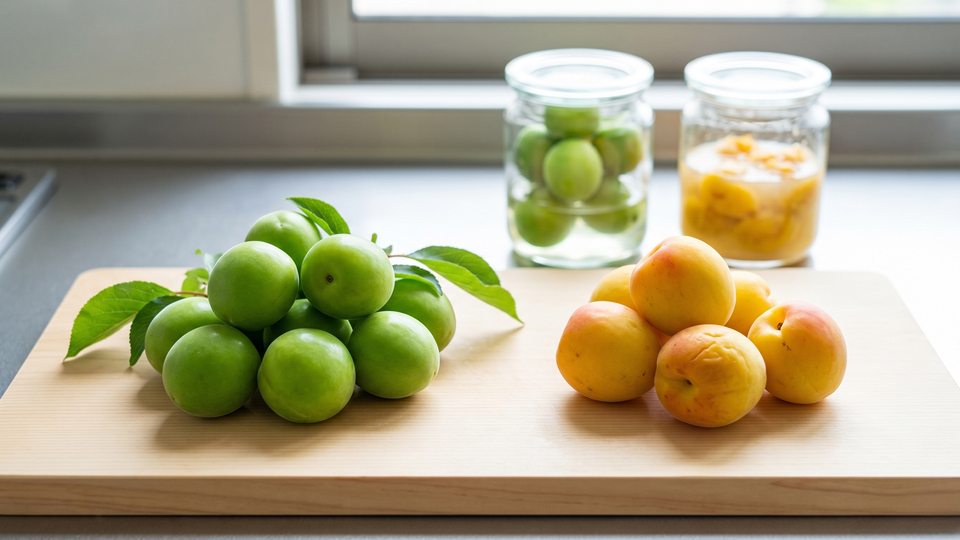 梅シロップ、青梅、熟梅