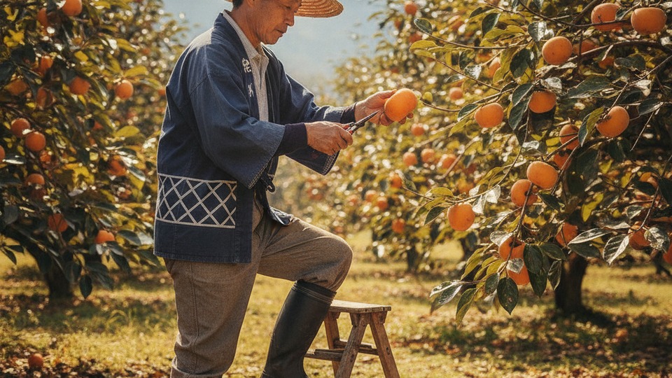 柿 産地 和歌山 収穫 農家