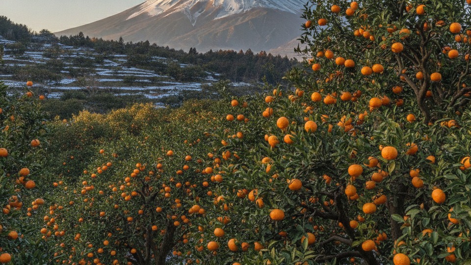静岡県 みかん 富士山