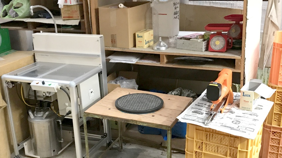 吹上農園 アルコール渋抜きの作業場