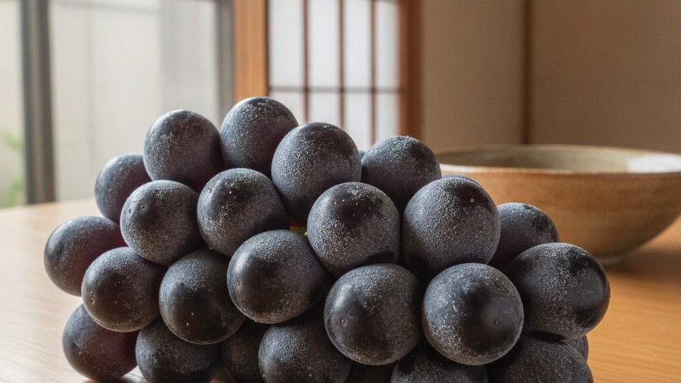 ナガノパープル 種なし皮ごと食べられる黒ぶどう